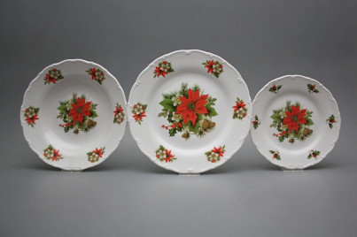 Plate set Ofelia Poinsettia 24-piece FBB č.1