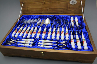 Set of cutlery Bohemia 1987 with box Poinsettia 24-piece CL č.1