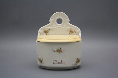 Wall box for foodstuffs with wooden cover ECRU Tea roses BB č.1