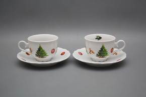 Tea cup 0,18l with saucer Ofelia Christmas Tree BB