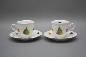 Coffee cup 0,18l and saucer Ofelia Christmas Tree BB