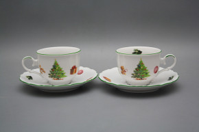 Tea cup 0,18l with saucer Ofelia Christmas Tree ZL