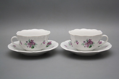 Cup low with saucer C1ZC1 Rokoko Sweet violets BB č.1