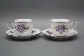 Tea cup 0,18l with saucer Ofelia Violets FL