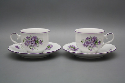 Tea cup 0,18l with saucer Ofelia Violets FL č.1