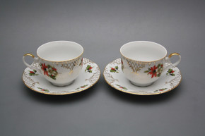 Tea cup 0,18l with saucer Ofelia Poisettia GL Lux