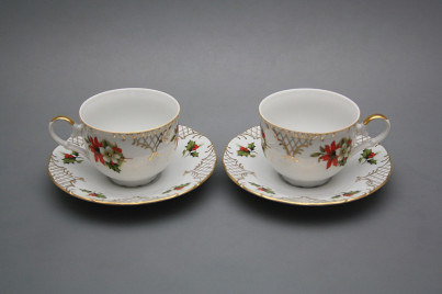 Tea cup 0,18l with saucer Ofelia Poisettia GL Lux č.1