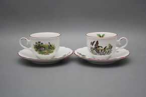 Tea cup 0,18l with saucer Ofelia Feathered game HL