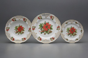 Plate set Ofelia Poinsettia 12-piece FGL Lux