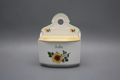 Wall box for sugar with wooden cover Sunflowers ZL č.1
