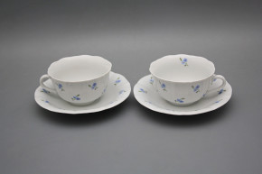 Cup low with saucer C1ZC1 Rokoko Forget-me-not Sprays BB
