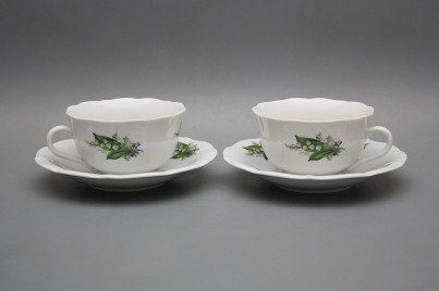Cup low with saucer C1ZC1 Rokoko Lilies of valley BB č.1