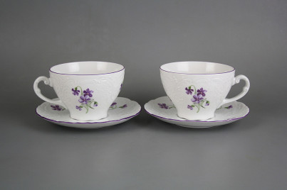 Tea cup 0,17l and saucer Opera Violets FL č.1
