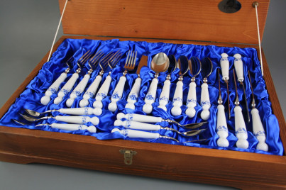 Set of cutlery Bohemia 1987 with box Royal Blue 24-piece BB č.1