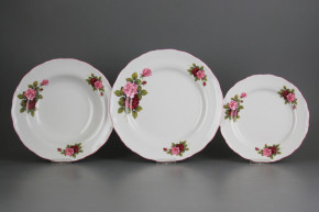 Plate set Ofelia Elizabeth rose 18-piece CRL