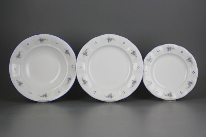 Plate set Benedikt Light blue roses 12-piece A4T AAL č.1