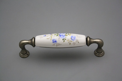 Rustic handles 128mm Light blue roses FV č.1