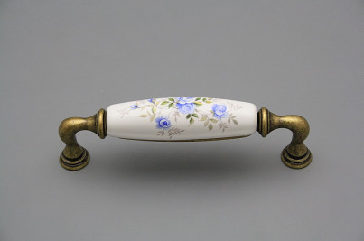 Rustic handles 128mm Light blue roses č.1