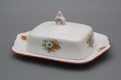 Butter dish square Ofelia Meissen bouquet CL č.1