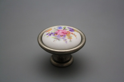 Rustic knobs 40mm Bouquet with irises FV č.1