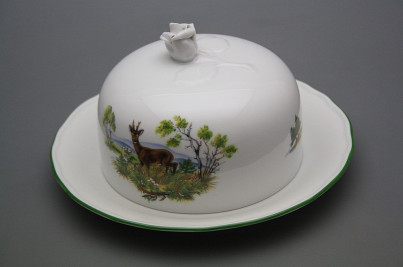 Cheese dish round Rokoko Roe deer ZL č.1