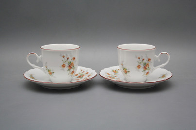 Coffee cup 0,18l and saucer Ofelia Tea roses HL č.1