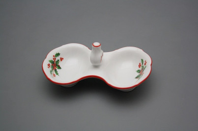 Salt cellar double Ofelia Christmas holly CL č.1