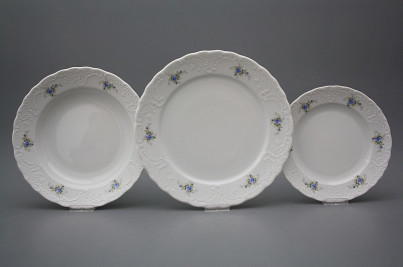 Plate set Opera Light blue roses 24-piece BB č.1