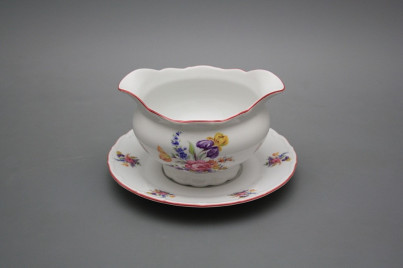 Sauceboat 0,4l with saucer Ofelia Bouquet with irisies RL č.1