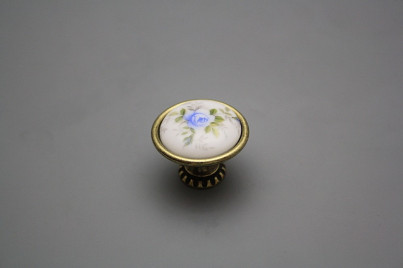 Rustic knobs Bohemia 35mm Light blue roses č.1
