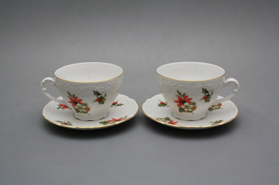 Tea cup 0,17l and saucer Opera Poinsettia GL č.1