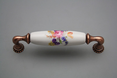 Rustic handles Bohemia 128mm Bouquet with irises CU č.1