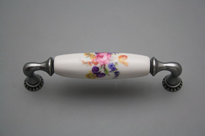 Rustic handles Bohemia 128mm Bouquet with irises FV č.1