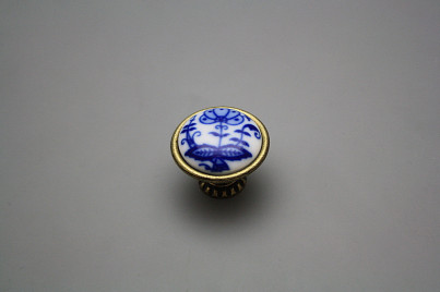 Rustic knobs Bohemia 35mm Blue Onion Leaf č.1