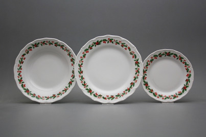 Plate set Verona Christmas holly 12-piece KBB č.1
