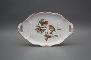 Oval dish 25cm with holders Opera Birds CL