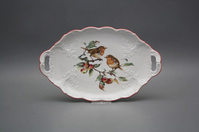 Oval dish 25cm with holders Opera Birds CL č.1