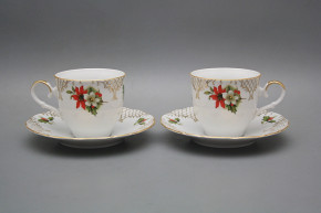 Coffee cup 0,18l and saucer Ofelia Poinsettia GL Lux