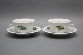 Cup low with saucer C1ZC1 Rokoko Lilies of valley BB