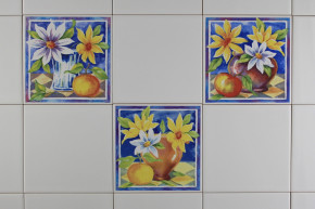 Set of tiles COLOR ONE 15x15cm Sunflowers 3-piece WL