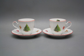 Coffee cup 0,18l and saucer Ofelia Christmas Tree CL