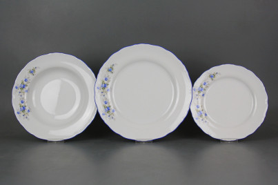 Plate set Ofelia Light blue roses 24-piece HAL č.1