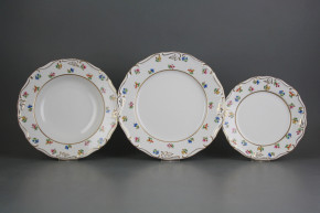 Plate set Marie Louise Flower sprays 18-piece K2GL LUX