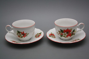 Tea cup 0,18l with saucer Ofelia Poisettia CL Tea cup 0,18l with saucer Ofelia Poisettia CL