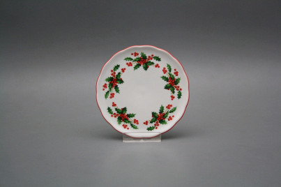 Underplate for glass 10cm Rokoko Christmas holly CL č.1