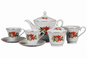 Tea set Margaret Poinsettia 15-piece GL Tea set Margaret Poinsettia 15-piece GL