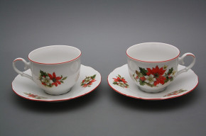 Tea cup 0,18l with saucer Ofelia Poisettia CL