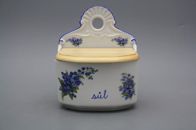 Wall box for salt with wooden cover Forget-me-not AL č.1