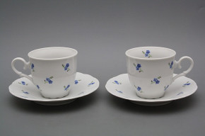 Coffee cup 0,18l and saucer Ofelia Forget-me-not Sprays BB