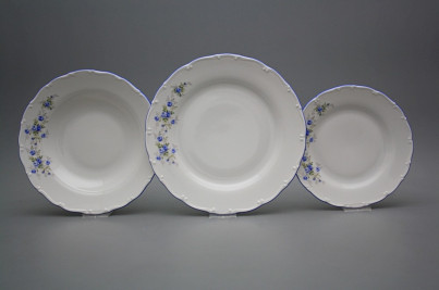 Plate set Ofelia Light blue roses 12-piece HAL č.1